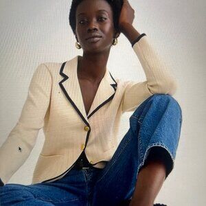 J crew tipped sweater blazer